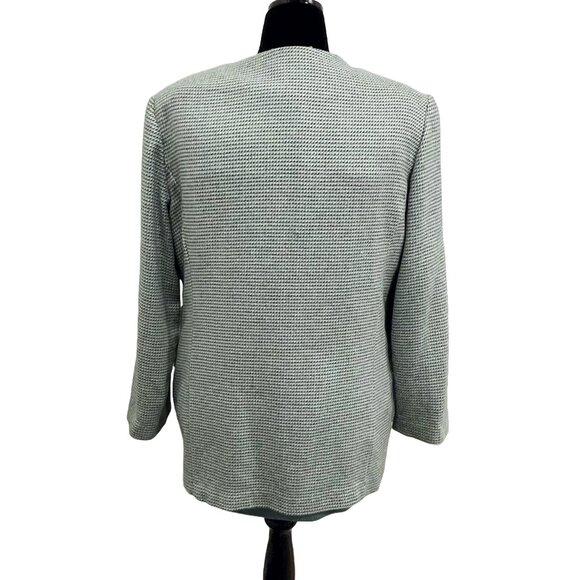 Jessica Scott Vintage Woven Blazer — Sage Green Textured Single Button Jacket - Picture 4 of 13